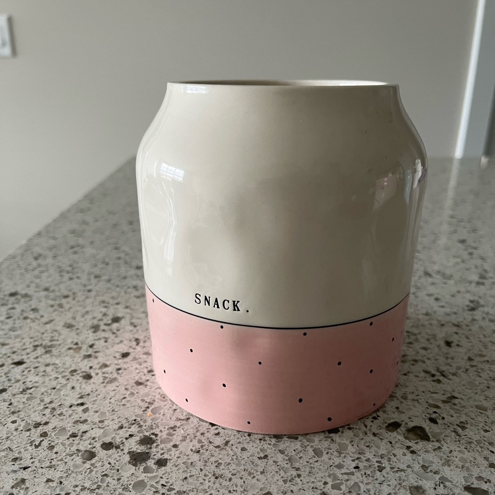 Rae Dunn Pink and Cream Jar